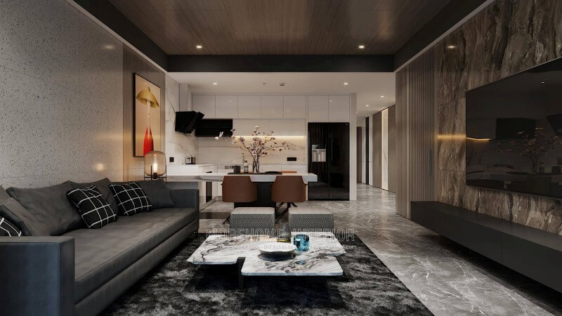 Mẫu thiết kế phòng khách chung cư đơn giản