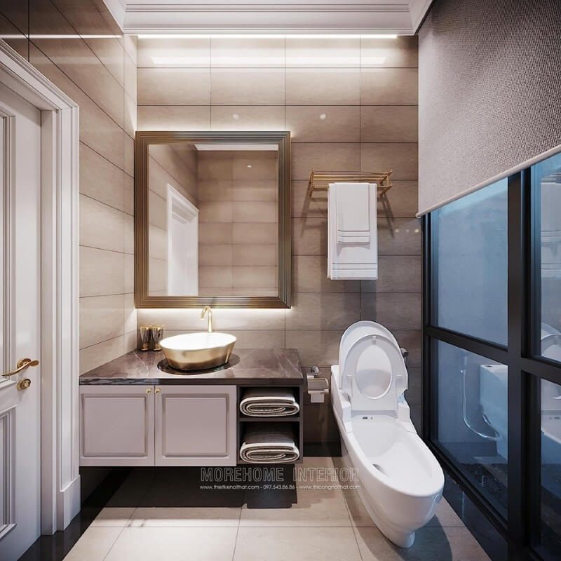 Moreglass gợi ý bạn mẫu gương treo tường phòng vệ sinh nhà tắm hiện đại sang trọng